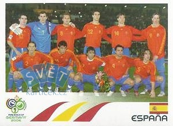 Team Photo Spain samolepka Panini World Cup 2006 #530