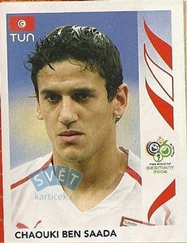 Chaouki Ben Saada Tunisia samolepka Panini World Cup 2006 #578