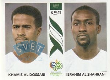 Khamis Al Dossari/Ibrahim Al Shahrani Saudi Arabia samolepka Panini World Cup 2006 #592