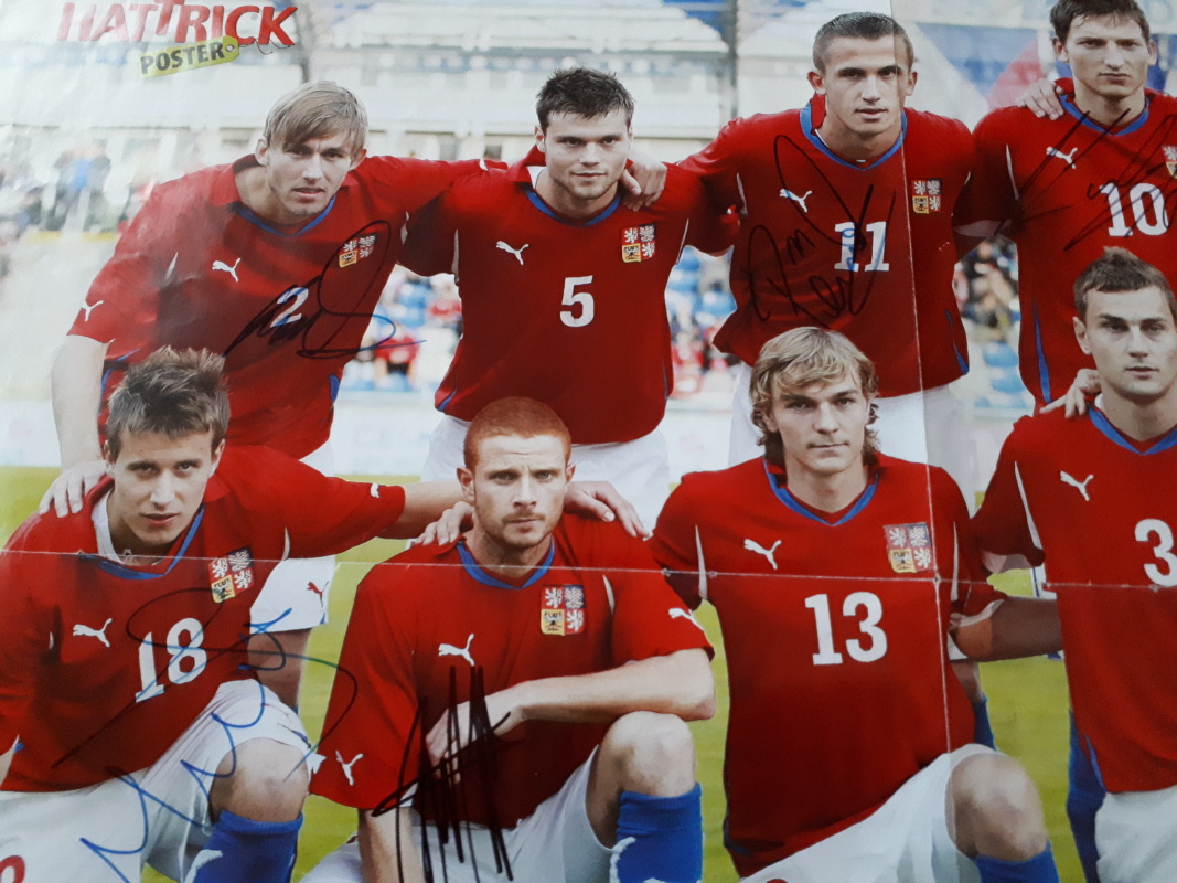 Česká reprezentace U21 plakát Hattrick s autogramy