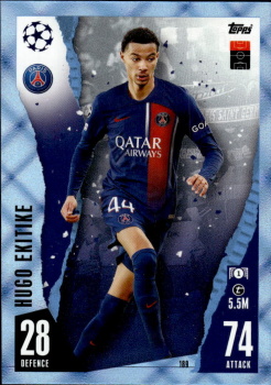 Hugo Ekitike Paris Saint-Germain 2023/24 Topps Match Attax UEFA ChL Crystal Parallel #189