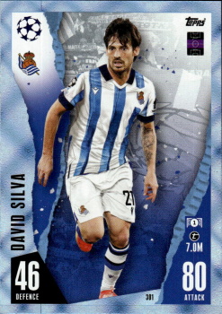David Silva Real Sociedad 2023/24 Topps Match Attax UEFA ChL Crystal Parallel #301