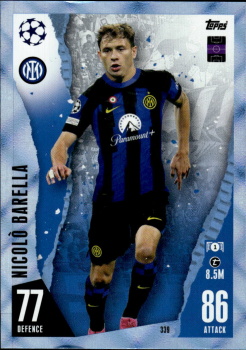 Nicolo Barella Internazionale Milano 2023/24 Topps Match Attax UEFA ChL Crystal Parallel #339