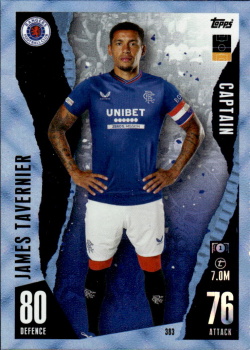 James Tavernier Rangers 2023/24 Topps Match Attax UEFA ChL Crystal Parallel #383