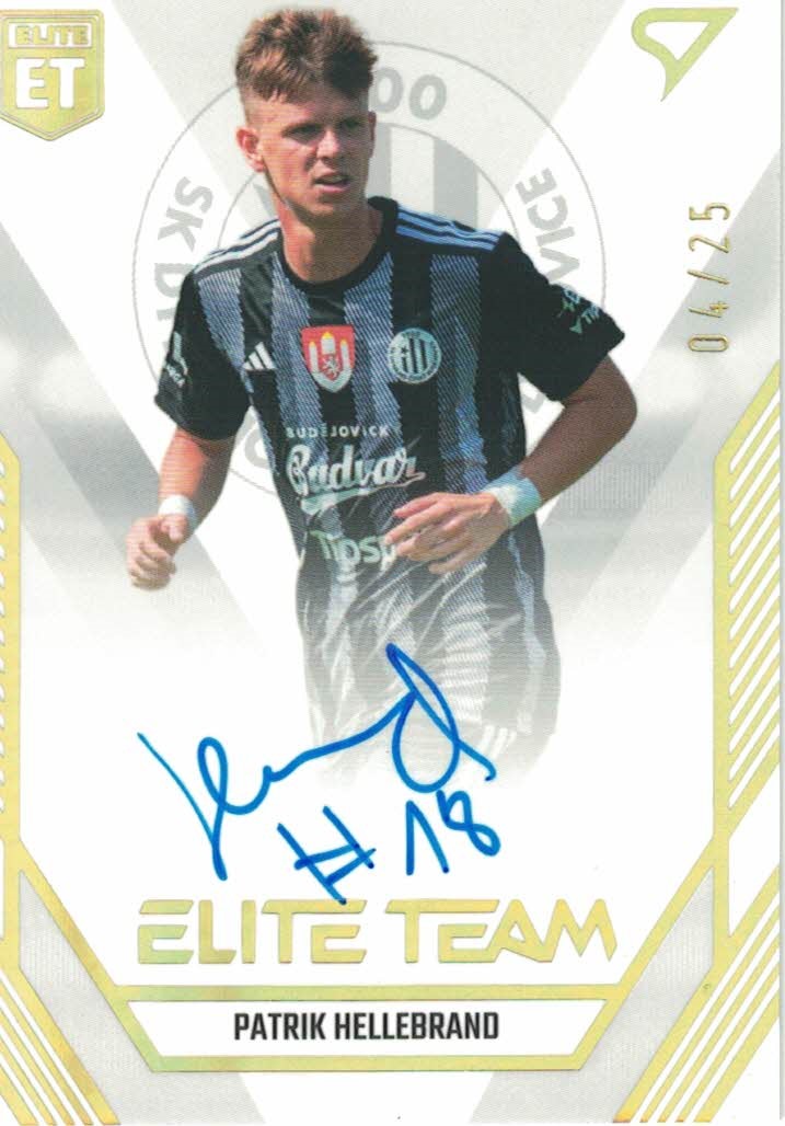 Patrik Hellebrand Ceske Budejovice SportZoo FORTUNA:LIGA 2023/24 1. serie Elite Team Auto /25 #ET-23