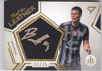 David Broukal Ceske Budejovice SportZoo FORTUNA:LIGA 2023/24 1. serie Feel the Leather /15 #FL-DB