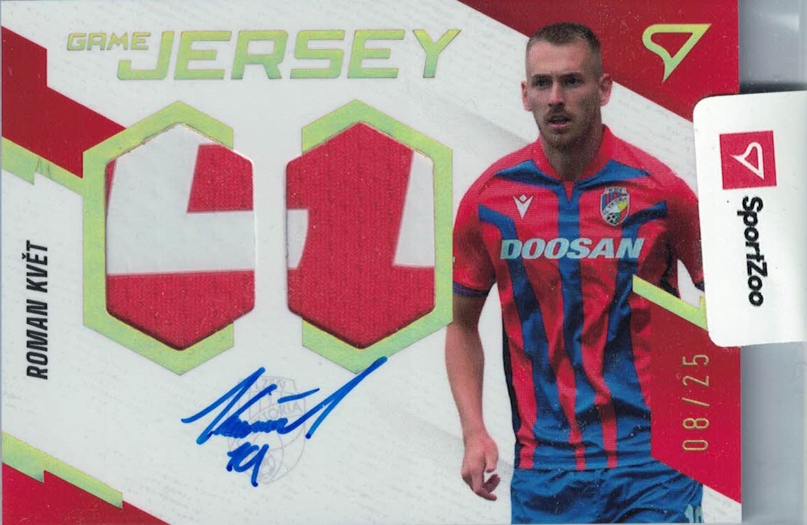 Roman Kvet Viktoria Plzen SportZoo FORTUNA:LIGA 2023/24 1. serie Game Jersey Auto /25 #GJS-RK