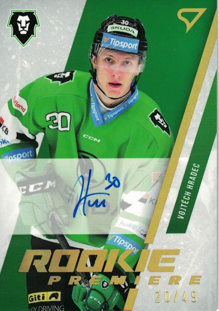 Vojtech Hradec Mlada Boleslav Tipsport ELH 2023/24 SportZoo 1. serie Rookie Premiere Auto /49 #RPS-VH