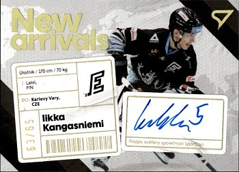 Iikka Kangasniemi Karlovy Vary Tipsport ELH 2023/24 SportZoo 1. serie New Arrival Auto /65 #NAS-IK