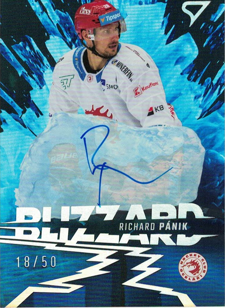 Richard Panik Trinec Tipsport ELH 2023/24 SportZoo 1. serie Blizzard Auto /50 #BLS-RP