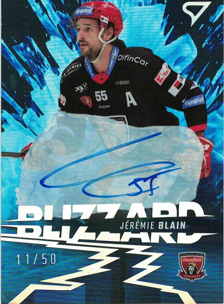 Jeremie Blain Hradec Kralove Tipsport ELH 2023/24 SportZoo 1. serie Blizzard Auto /50 #BLS-JB
