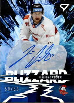 Jiri Ondrusek Olomouc Tipsport ELH 2023/24 SportZoo 1. serie Blizzard Auto /50 #BLS-JO