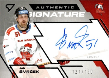 Jan Svrcek Olomouc Tipsport ELH 2023/24 SportZoo 1. serie Authentic Signature Level 1 /130 #SL1-JS