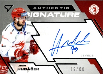 Libor Hudacek Trinec Tipsport ELH 2023/24 SportZoo 1. serie Authentic Signature Level 2 /80 #SL2-LH