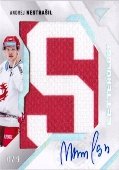 Andrej Nestrasil Trinec Tipsport ELH 2023/24 SportZoo 1. serie Letterology Auto /9 #LL-AN