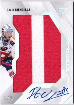David Cienciala Pardubice Tipsport ELH 2023/24 SportZoo 1. serie Letterology Auto /9 #LL-DC