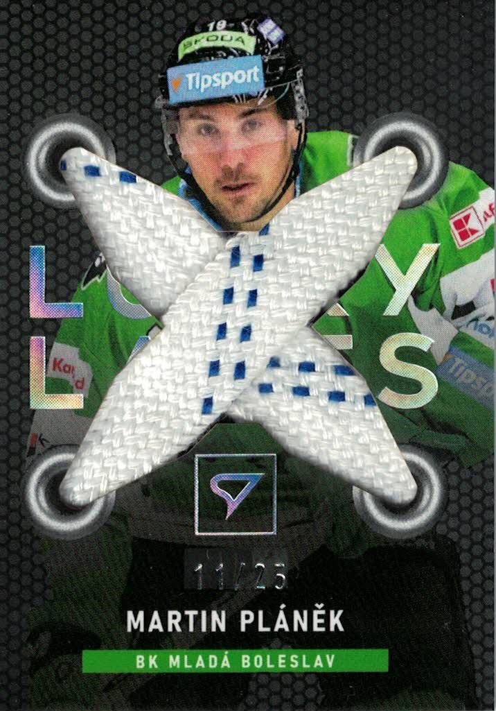 Martin Planek Mlada Boleslav Tipsport ELH 2023/24 SportZoo 1. serie Lucky Laces /25 #LA-MP