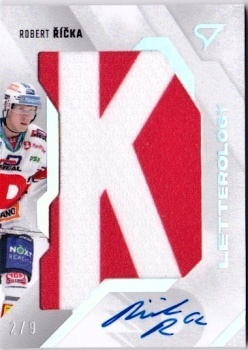 Robert Ricka Pardubice Tipsport ELH 2023/24 SportZoo 1. serie Letterology Auto /9 #LL-RR