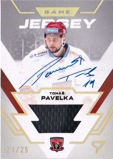 Tomas Pavelka Hradec Kralove Tipsport ELH 2023/24 SportZoo 1. serie Game Jersey Auto /25 #GJS-TP