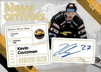 Kevin Czuczman Litvinov Tipsport ELH 2023/24 SportZoo 1. serie New Arrival Auto /65 #NAS-KC