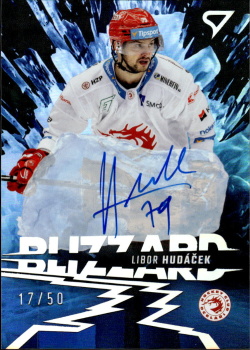 Libor Hudacek Trinec Tipsport ELH 2023/24 SportZoo 1. serie Blizzard Auto /50 #BLS-LH