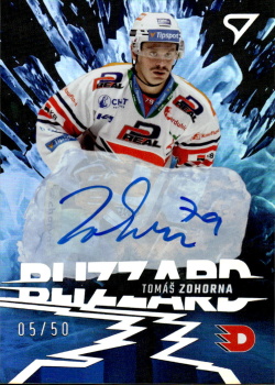 Tomas Zohorna Pardubice Tipsport ELH 2023/24 SportZoo 1. serie Blizzard Auto /50 #BLS-TZ