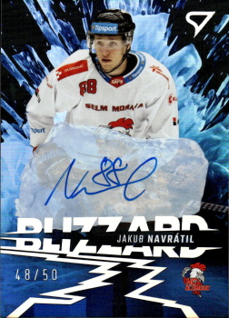 Jakub Navratil Olomouc Tipsport ELH 2023/24 SportZoo 1. serie Blizzard Auto /50 #BLS-JN