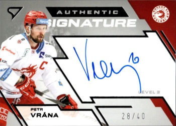 Petr Vrana Trinec Tipsport ELH 2023/24 SportZoo 1. serie Authentic Signature Level 3 /40 #SL3-PV