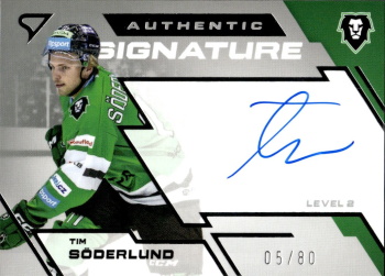Tim Soderlund Mlada Boleslav Tipsport ELH 2023/24 SportZoo 1. serie Authentic Signature Level 2 /80 #SL2-TS