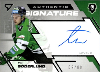 Tim Soderlund Mlada Boleslav Tipsport ELH 2023/24 SportZoo 1. serie Authentic Signature Level 2 /80 #SL2-TS