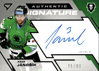 Adam Janosik Mlada Boleslav Tipsport ELH 2023/24 SportZoo 1. serie Authentic Signature Level 2 /80 #SL2-AJ