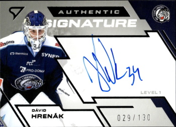 David Hrenak Liberec Tipsport ELH 2023/24 SportZoo 1. serie Authentic Signature Level 1 /130 #SL1-DH