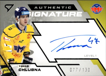 Tomas Chlubna Ceske Budejovice Tipsport ELH 2023/24 SportZoo 1. serie Authentic Signature Level 1 /130 #SL1-CH