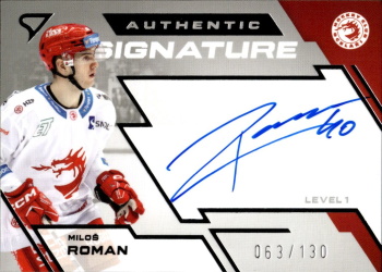 Milos Roman Trinec Tipsport ELH 2023/24 SportZoo 1. serie Authentic Signature Level 1 /130 #SL1-MR