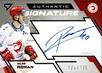 Milos Roman Trinec Tipsport ELH 2023/24 SportZoo 1. serie Authentic Signature Level 1 /130 #SL1-MR