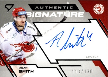 Adam Smith Trinec Tipsport ELH 2023/24 SportZoo 1. serie Authentic Signature Level 1 /130 #SL1-AS