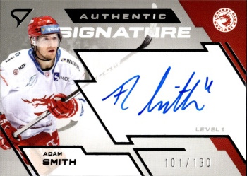 Adam Smith Trinec Tipsport ELH 2023/24 SportZoo 1. serie Authentic Signature Level 1 /130 #SL1-AS