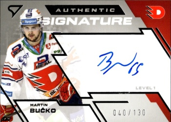 Martin Bucko Pardubice Tipsport ELH 2023/24 SportZoo 1. serie Authentic Signature Level 1 /130 #SL1-MB