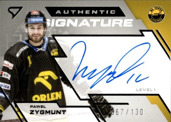 Pawel Zygmunt Litvinov Tipsport ELH 2023/24 SportZoo 1. serie Authentic Signature Level 1 /130 #SL1-PZ