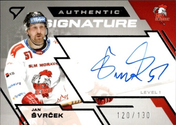 Jan Svrcek Olomouc Tipsport ELH 2023/24 SportZoo 1. serie Authentic Signature Level 1 /130 #SL1-JS