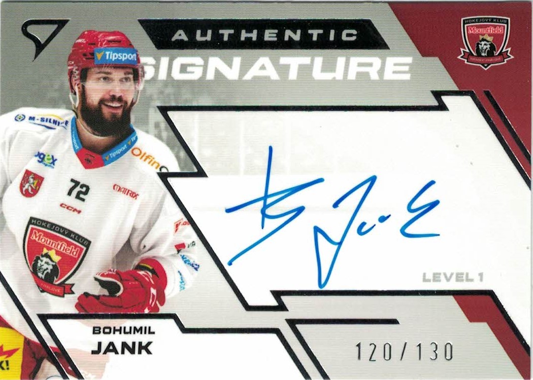 Bohumil Jank Hradec Kralove Tipsport ELH 2023/24 SportZoo 1. serie Authentic Signature Level 1 /130 #SL1-BH
