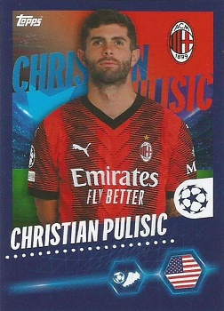 Christian Pulisic A.C. Milan samolepka Topps UEFA Champions League 2023/24 #43