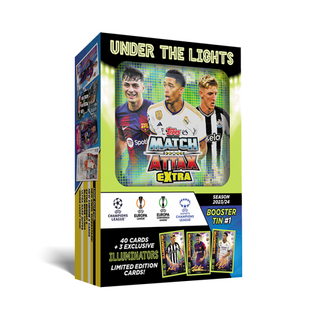 Topps Match Attax UEFA Champions League EXTRA 2023/24 Box Mini Tin 1 Illuminators Plechovka