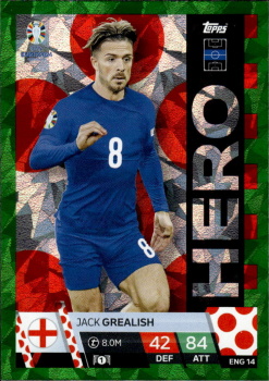 Jack Grealish England Topps Match Attax EURO 2024 Hero Green Emerald #ENG14