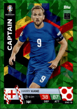 Harry Kane England Topps Match Attax EURO 2024 Captain Green Emerald #ENG18