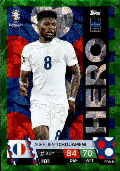 Aurelien Tchouameni France Topps Match Attax EURO 2024 Hero Green Emerald #FRA8