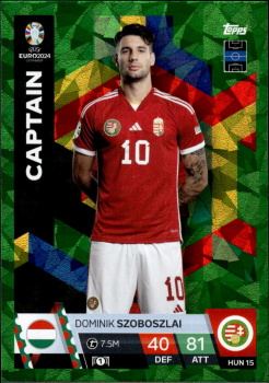Dominik Szoboszlai Hungary Topps Match Attax EURO 2024 Captain Green Emerald #HUN15