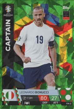 Leonardo Bonucci Italy Topps Match Attax EURO 2024 Captain Green Emerald #ITA2