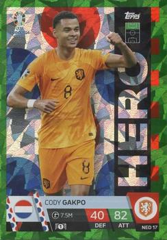 Cody Gakpo Netherlands Topps Match Attax EURO 2024 Hero Green Emerald #NED17