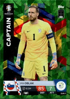 Jan Oblak Slovenia Topps Match Attax EURO 2024 Captain Green Emerald #SVN1